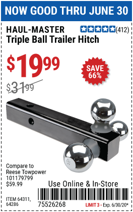 TRIPLE BALL TRAILER HITCH