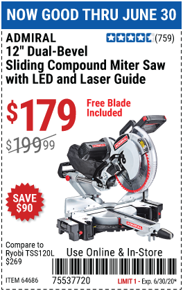 12 in. Dual-Bevel Sliding Compound Miter Saw with LED & Laser Guide