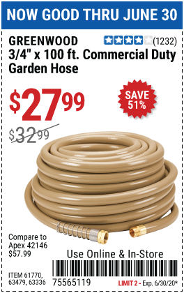 3/4 in. x 100 ft. Commercial Duty Garden Hose