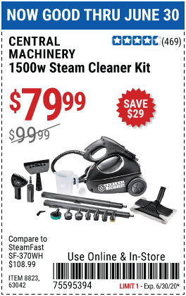 1500 Watt Steam Cleaner Kit