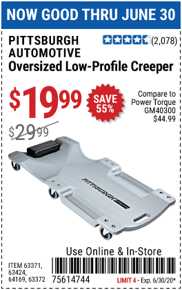 40 in. 300 lb. Capacity Low-Profile Creeper