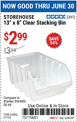 Clear Stacking Bin