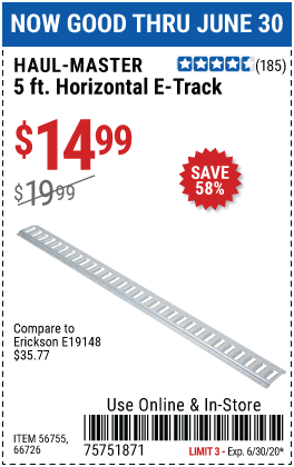 5 Ft. Horizontal E-Track