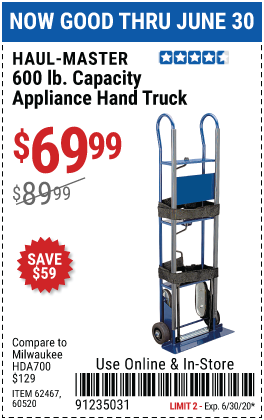 600 lbs. Capacity Appliance Hand Truck