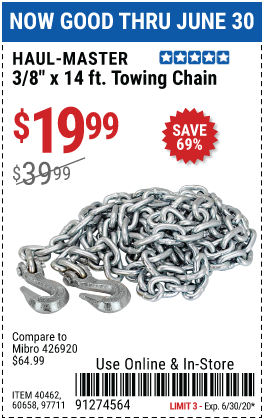 3/8 in. x 14 ft. Grade 43 Towing Chain