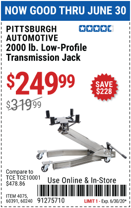 2000 lbs. Low-Profile Transmission Jack