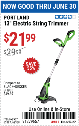 13 in. Corded Electric String Trimmer