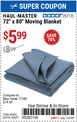 72 in. x 80 in. Moving Blanket