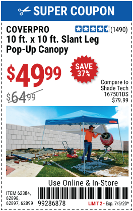 10 ft. x 10 ft. Slant Leg Pop-Up Canopy