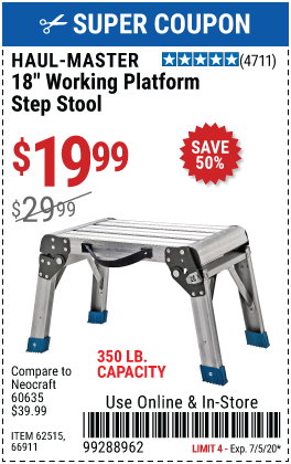 18 In. Working Platform Step Stool