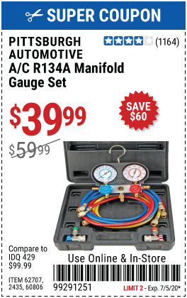 A/C R134A MANIFOLD GAUGE SET