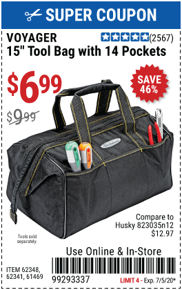 15 in. Tool Bag with 14 Pockets