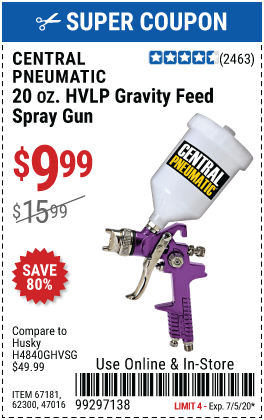 20 oz. HVLP Gravity Feed Air Spray Gun