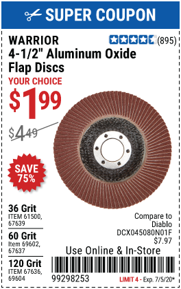 4-1/2 in. 36 Grit Aluminum Oxide Type 27 Flap Disc