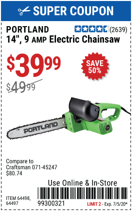 9 Amp 14 in. Corded Electric Chainsaw