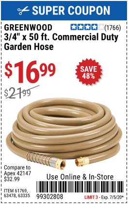 3/4 in. x 50 ft. Commercial Duty Garden Hose