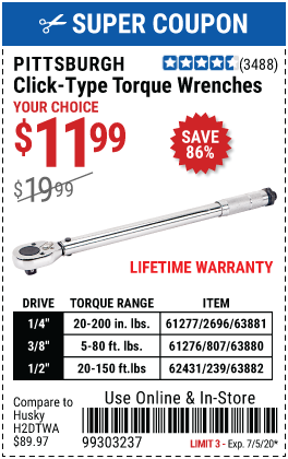 3/8 in. Drive Click Type Torque Wrench