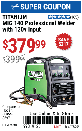 MIG 140 Professional Welder with 120 Volt Input