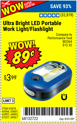 Ultra Bright LED Portable Worklight/Flashlight