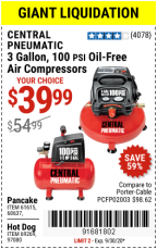 Harbor freight air compressor 3 gallon discount
