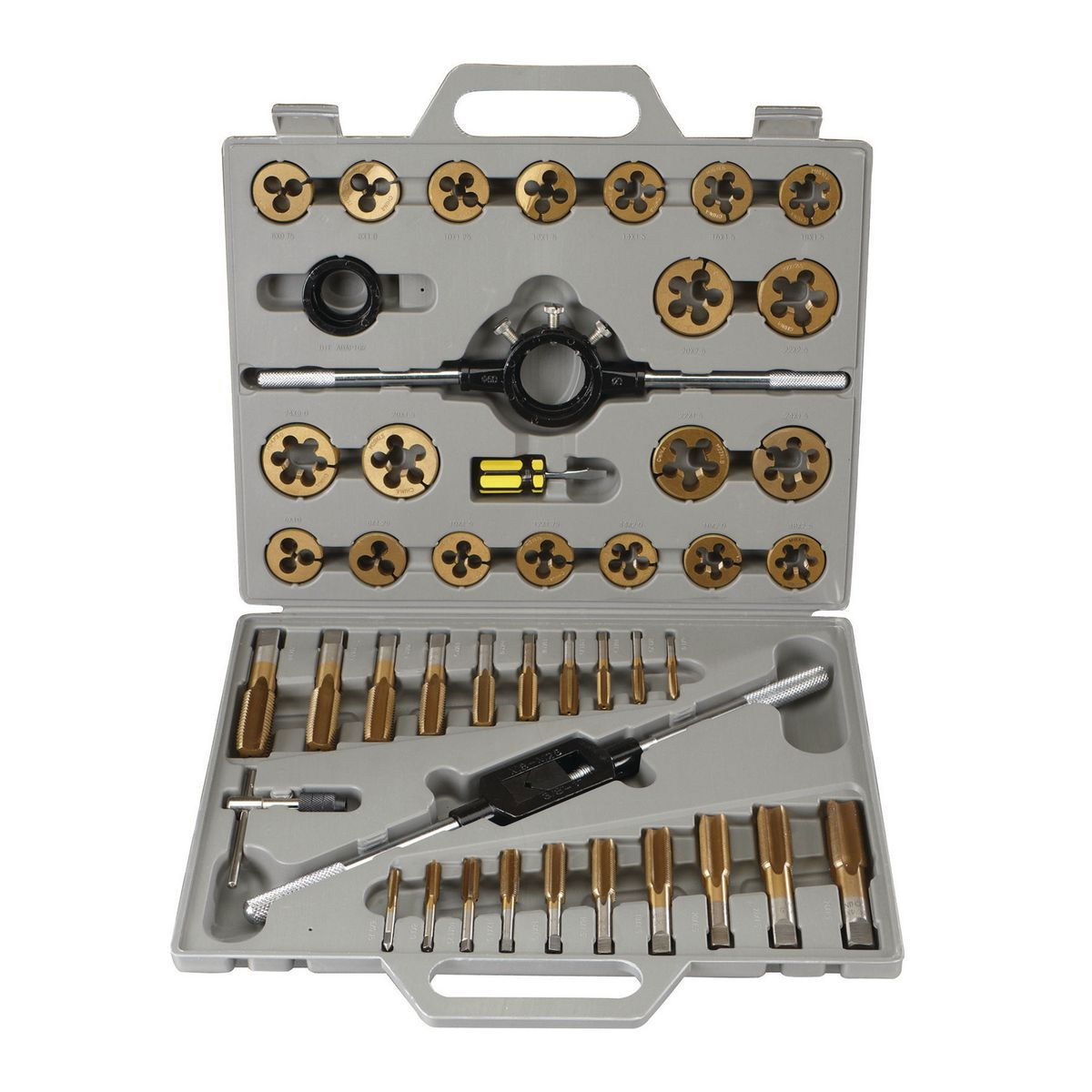 PITTSBURGH Titanium Nitride Coated Alloy Steel Metric Tap & Die Set 45 Pc. - Item 61410 / 41452 / 60676