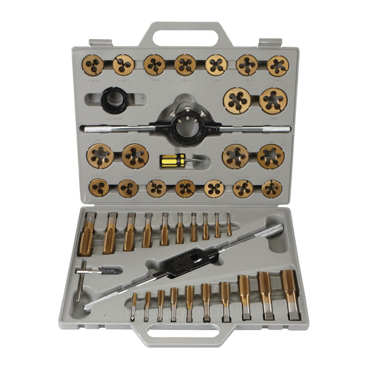 PITTSBURGH Titanium Nitride Coated Alloy Steel SAE Tap & Die Set 45 Pc. - Item 61411 / 41451 / 60685