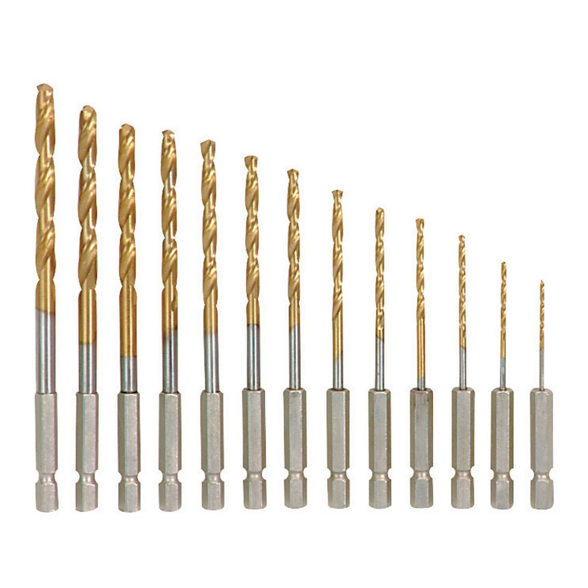 WARRIOR Titanium High Speed Steel Drill Bit Set 13 Pc. - Item 61621 / 01800