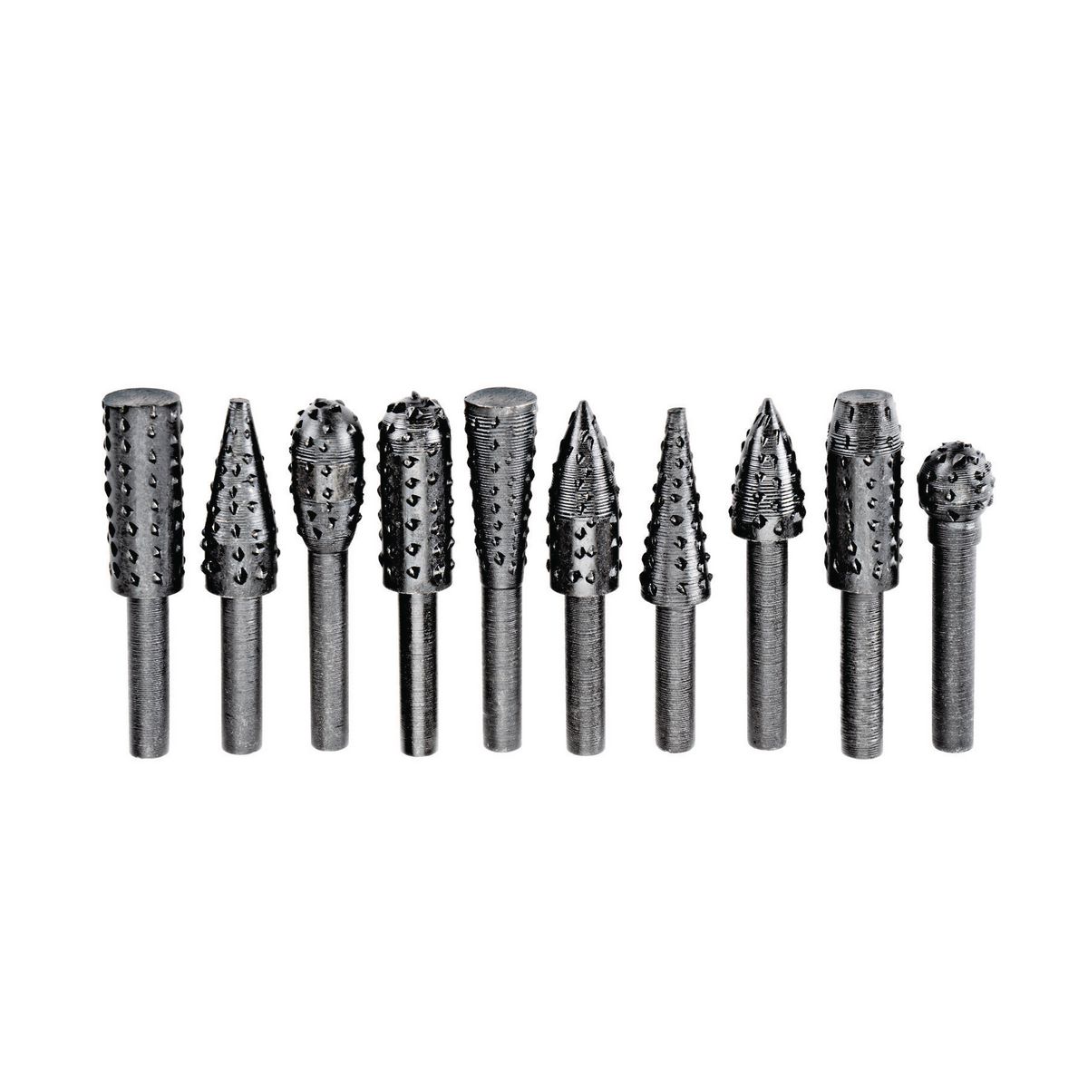 WARRIOR High Carbon Steel Rotary Rasp Set 10 Pc. - Item 62694 / 35453 / 68830