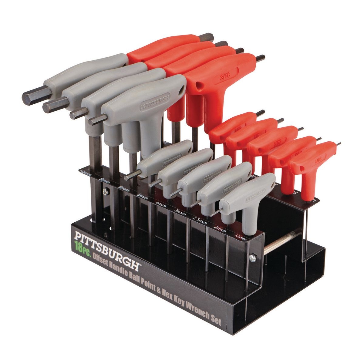 PITTSBURGH SAE & Metric T-Handle Ball End Hex Key Set 18 Pc. - Item 63167 / 62476 / 63166 / 92527 / 96645