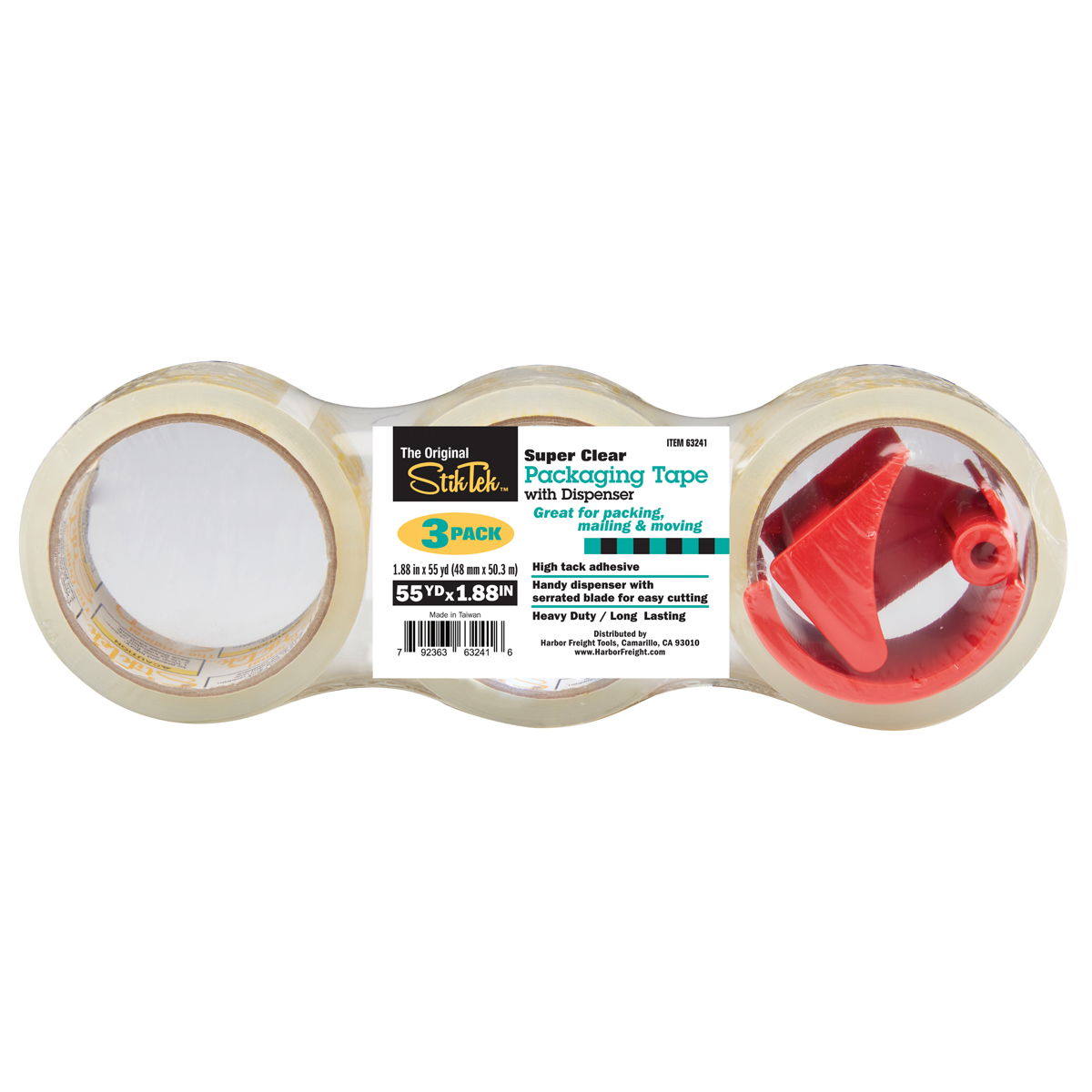 STIKTEK 1.88 in. x 55 Yards Clear Packaging Tape 3 Pk. - Item 63241