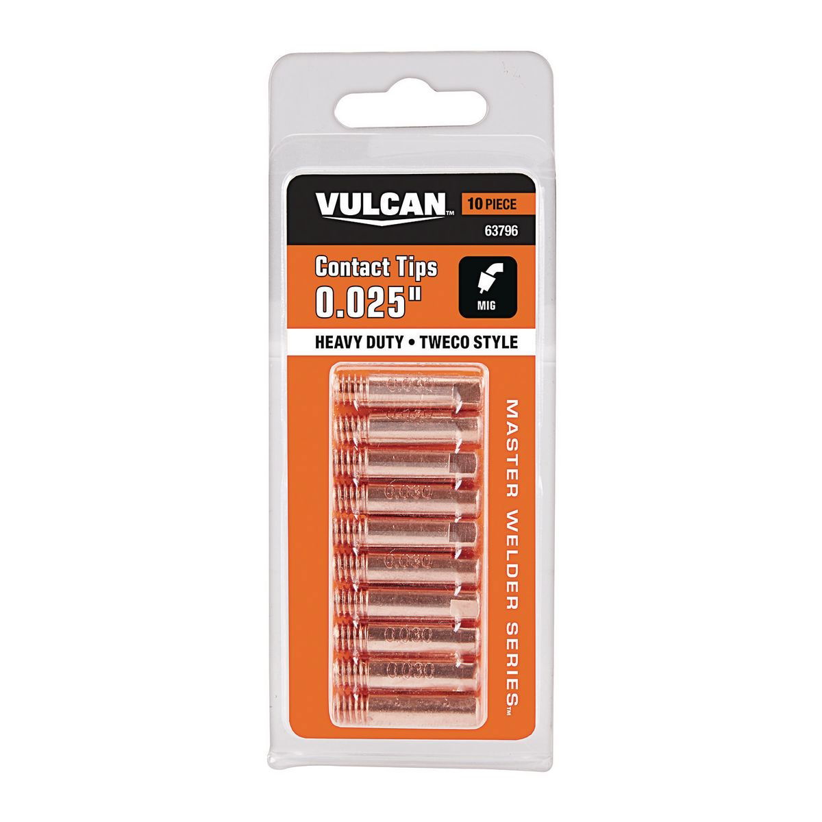 VULCAN 0.025 in. MIG Welding Contact Tips 10 Pk. - Item 63796