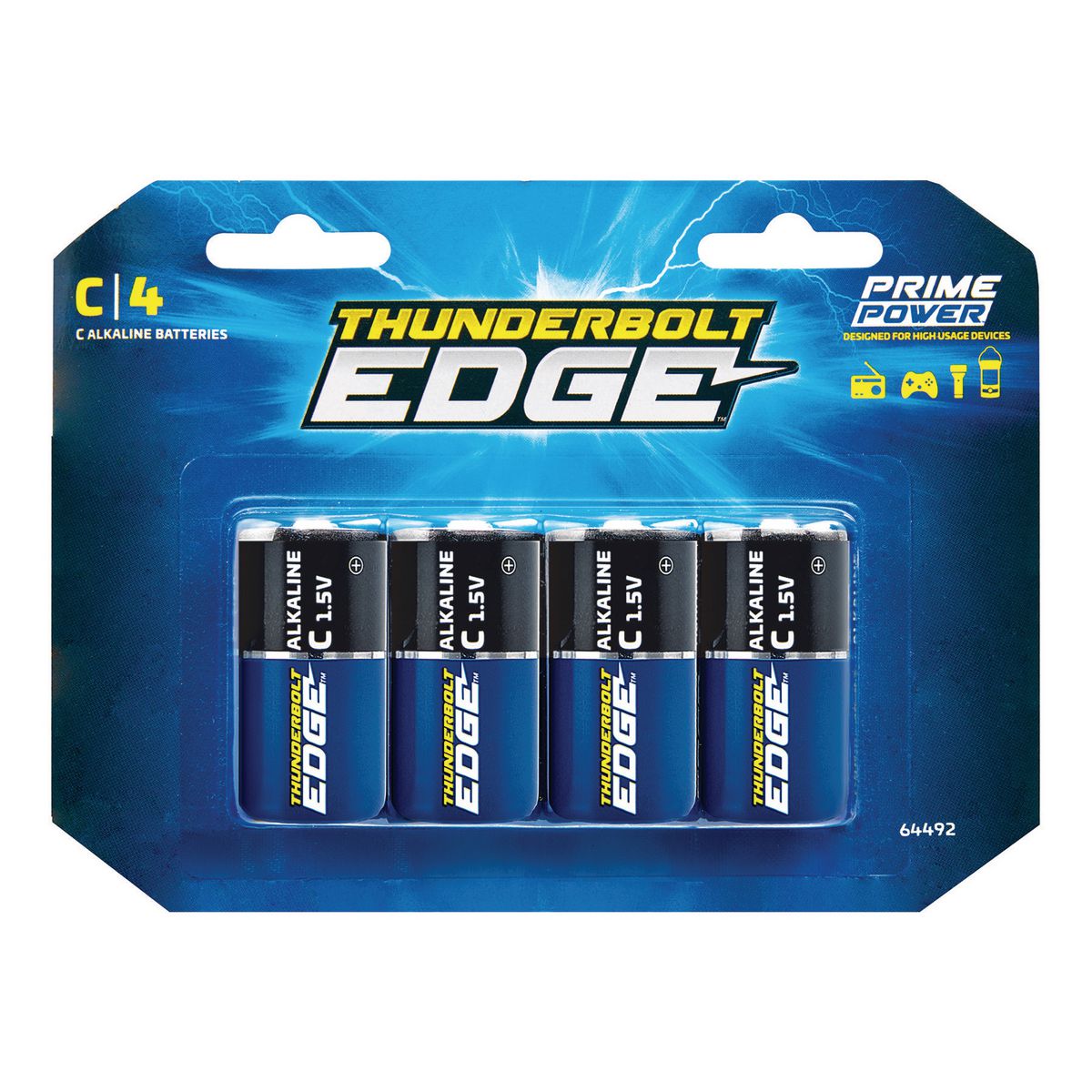 THUNDERBOLT EDGE C Alkaline Batteries 4 Pk. - Item 64492