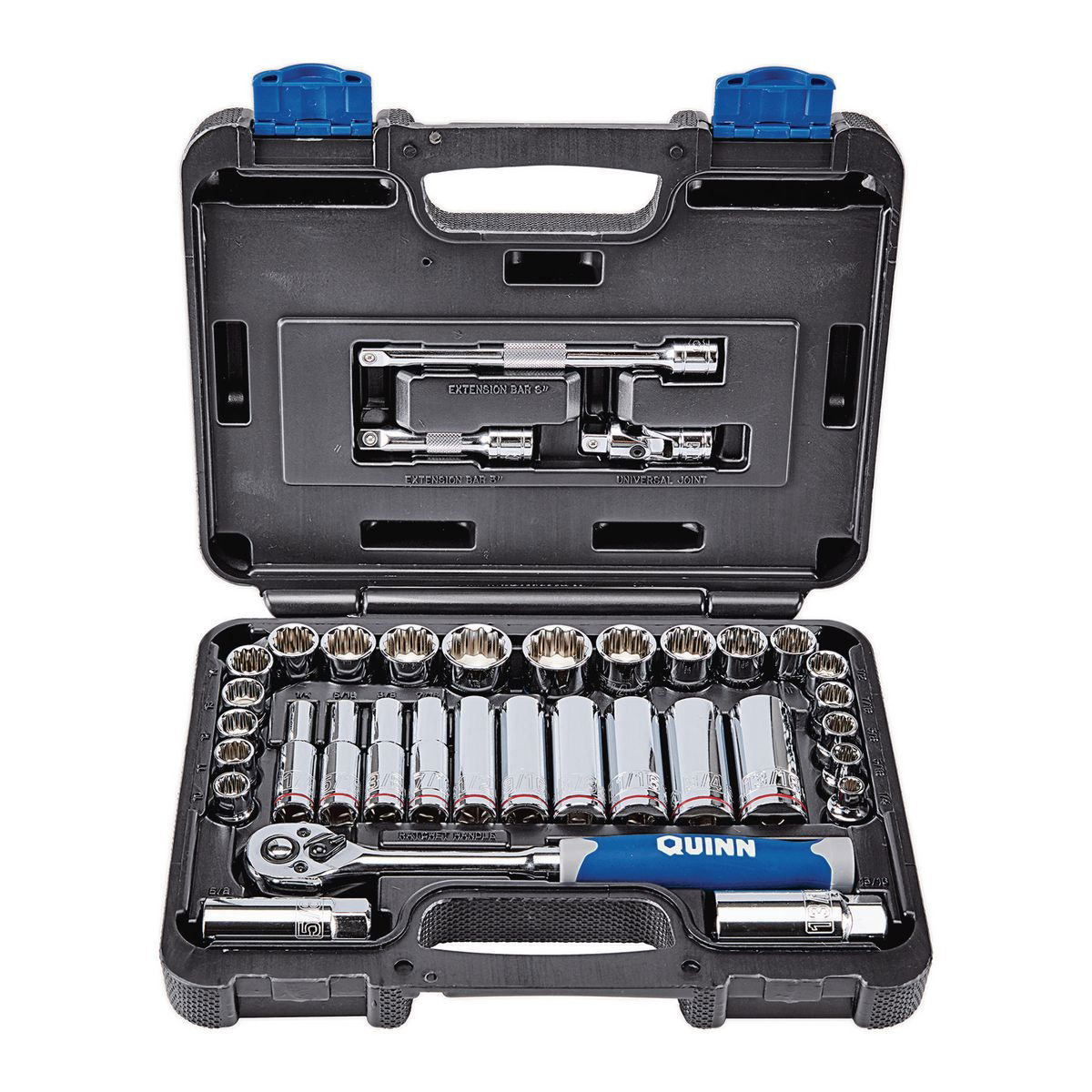 QUINN 35 Pc 3/8 in. Drive SAE & Metric H-Vis Socket Set - Item 64555