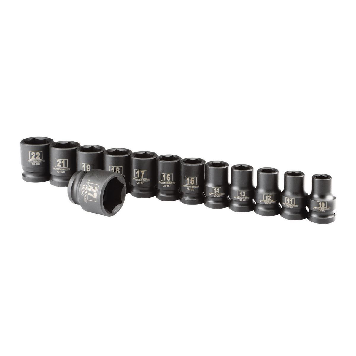 PITTSBURGH 1/2 in. Drive Metric Impact Socket Set 13 Pc. - Item 67902 / 61702 / 69345