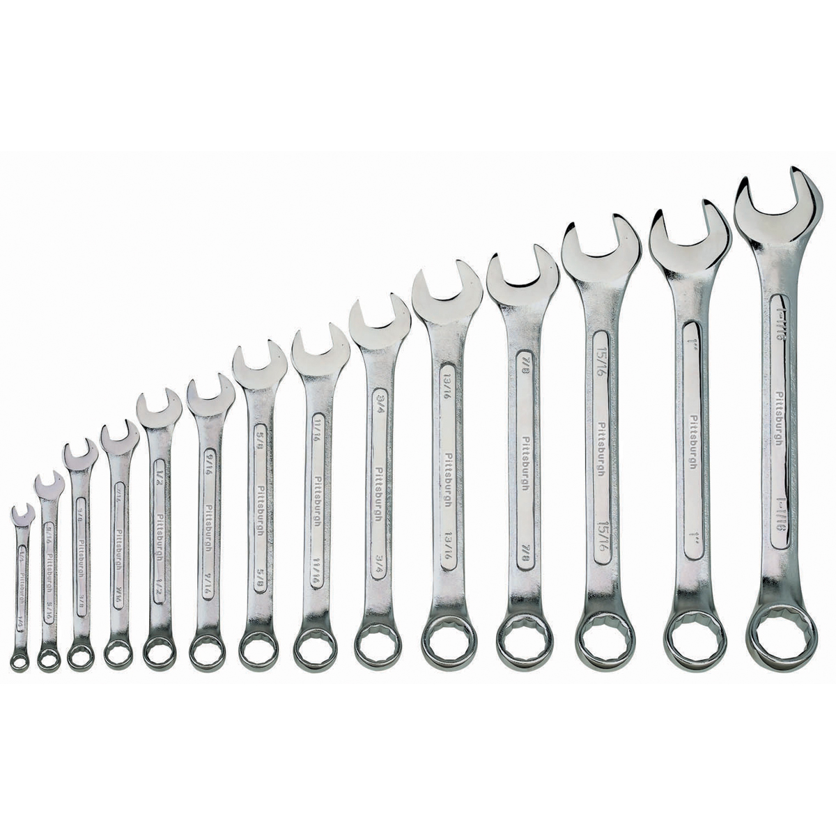 PITTSBURGH Raised Panel SAE Combination Wrench Set 14 Pc. - Item 68805