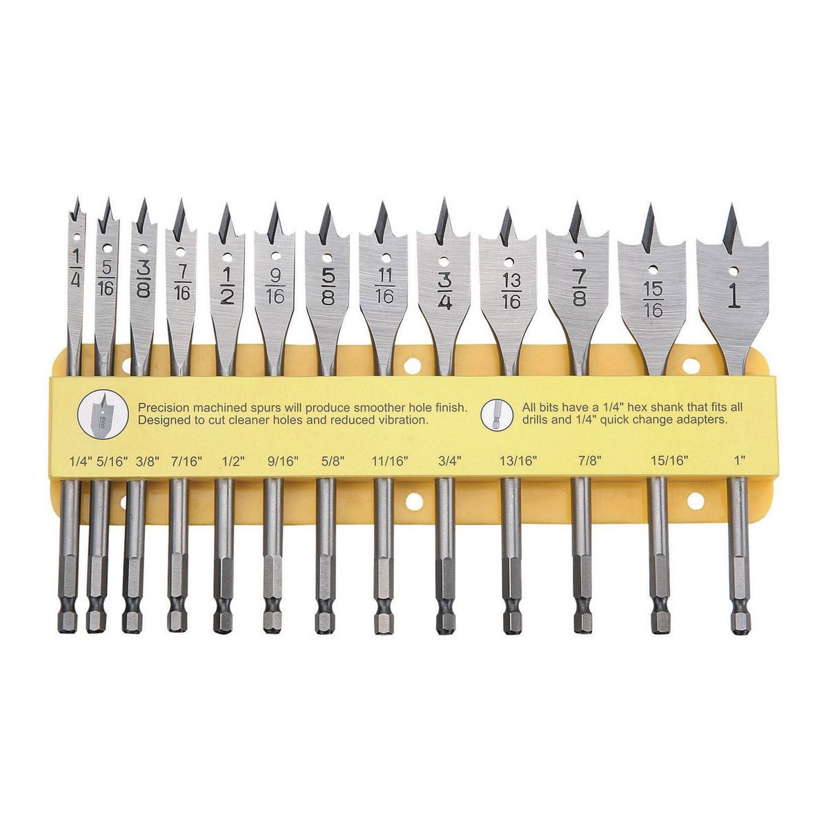 WARRIOR Steel Spade Drill Bit Set 13 Pc. - Item 69028 / 93723