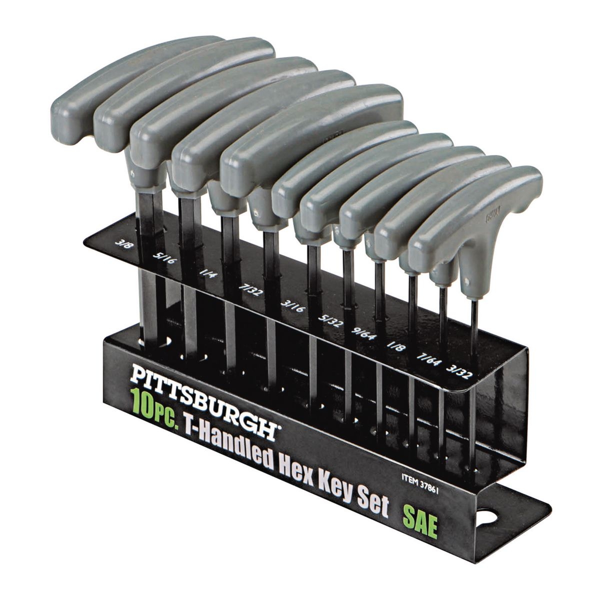 PITTSBURGH SAE T-Handle Hex Key Set 10 Pc. - Item 69369 / 37861 / 62161 / 69884