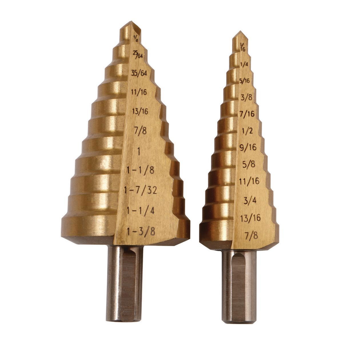 WARRIOR Titanium Coated High Speed Steel Step Bit Set 2 Pc. - Item 96275 / 60378 / 69088