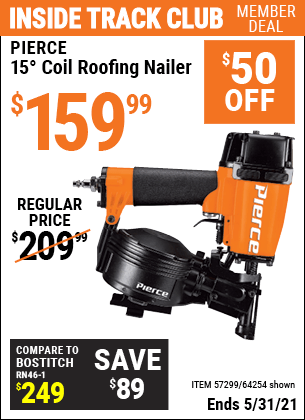 Pierce roofing nailer discount