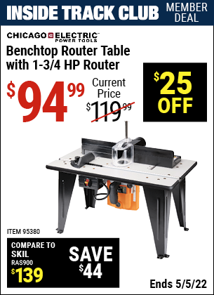 Chicago electric router table discount