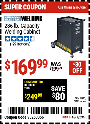 286 Lb. Capacity Welding Cabinet