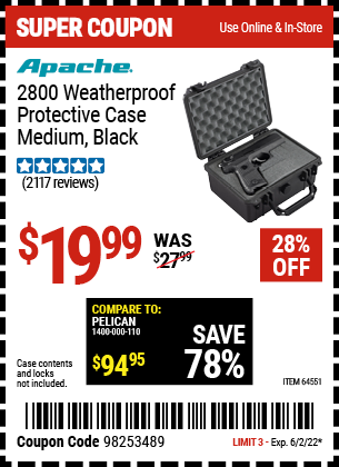 2800 Weatherproof Protective Case, Medium