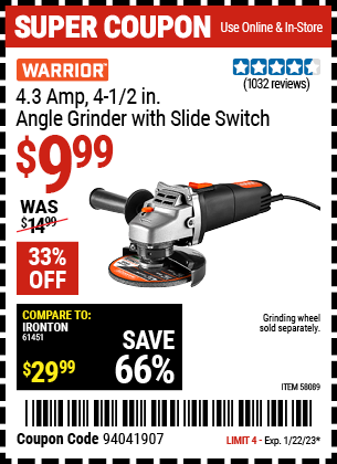 Buy the WARRIOR 4.3 Amp (Item 58089) for $9.99, valid through 1/22/2023.