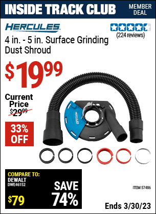 Inside Track Club members can buy the HERCULES 4 in. (Item 57486) for $19.99, valid through 3/30/2023.