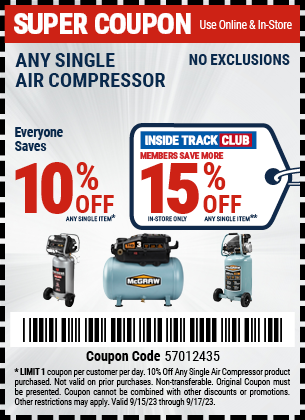 Harbor freight pancake compressor coupon discount