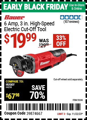 Buy the BAUER 6 Amp (Item 59248) for $19.99, valid through 11/22/2023.