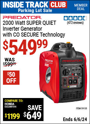 Harbor freight 2000 watt inverter generator discount