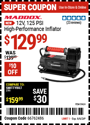 Harbor freight 12v air compressor coupon discount