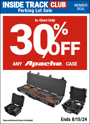 Inside Track Club members can buy the Save 30% Off Any Single Apache Case, valid through 8/15/2024.