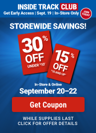 1 DAY ONLY! Save 30% Off Any Item Under $10 or 15% Off Any Item Over $10! Thursday, September 19!